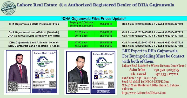 DHA Gujranwala File for Sale-25-April-2018