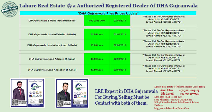 dha gujranwala file rates - files for sale